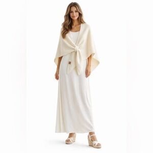 uxury Cashmere Blend Wrap ✨ Elegant Cream Shawl Wrap